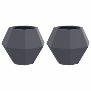 vidaXL Jardinière 2 Pièces Anthracite 50 x 50 x 40 cm Acier