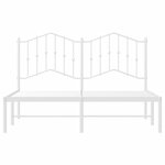 vidaXL Cadre de lit métal avec tête de lit blanc 140x190 cm