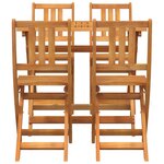 Ensemble Bistro de Jardin Pliable 4 Pièces en Bois Massif d'Acacia vidaXL