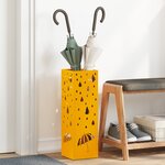 vidaXL Porte-parapluies Jaune moutarde Métal Compact Décoratif