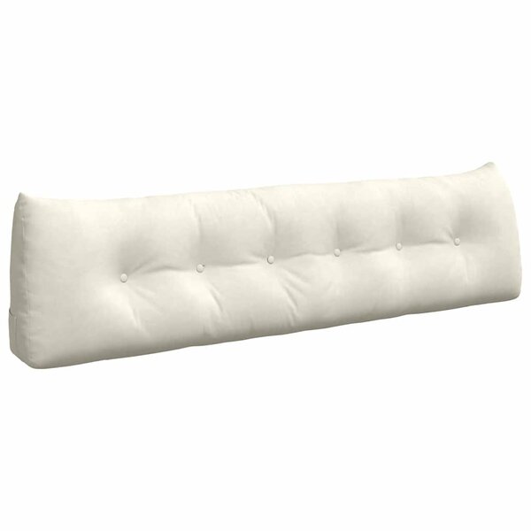 vidaXL Coussin de Dos Crème 180 x 24 x 50 cm Velours