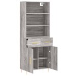 vidaXL Buffet haut Sonoma gris 69 5x34x180 cm Bois d'ingénierie