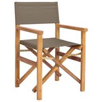 vidaXL Chaise de directeur Marron et taupe Bois de teck massif