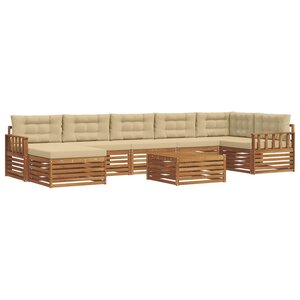vidaXL Ensemble de canapés d'extérieur 8 pc Naturel et Beige