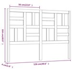 vidaXL Tête de lit Gris 126x4x104 cm Bois massif de pin
