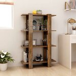vidaXL Bibliothèque/Séparateur de pièce Chêne fumé 80x30x123 5 cm