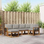 vidaXL Ensemble de canapés d'extérieur 6 pc Gris Naturel et Clair