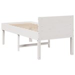 vidaXL Cadre de lit sans matelas blanc 75x190 cm bois de pin massif