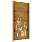 vidaXL Portail de jardin 105x180 cm acier corten conception d'herbe