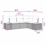 vidaXL Ensemble de canapé de jardin avec coussin 4 Pièces Noir Poly rotin