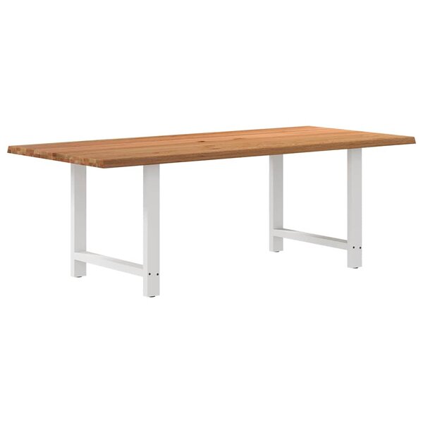 vidaXL Table à manger et bord naturel bois massif chêne rectangulaire