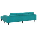 Ensemble de Canapés 3 Pièces Turquoise Velours