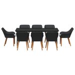 vidaXL Ensemble de salle à manger pour jardin 9 Pièces Noir polyrotin