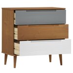 vidaXL Commode MOLDE Marron 80x40x80 cm Bois de pin solide