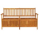 vidaXL Banc de rangement 148 cm Bois d'acacia solide