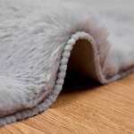 vidaXL Tapis en Fourrure Synthétique de Lapin Olite Gris Ø 160 cm