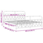 vidaXL Cadre de lit métal sans matelas et pied de lit blanc 160x200 cm