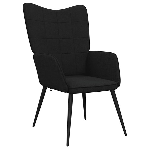 vidaXL Chaise de relaxation Noir Tissu
