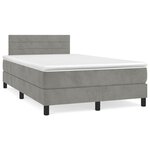 vidaXL Sommier à lattes de lit avec matelas LED gris clair 120x190 cm