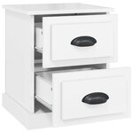 vidaXL Tables de chevet 2 Pièces blanc brillant 39x39x47 5 cm