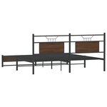 vidaXL Cadre de lit en métal sans matelas chêne marron 180x200 cm