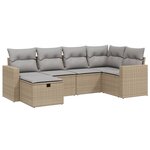 vidaXL Salon de jardin avec coussins 6Pièces mélange beige résine tressée