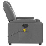 vidaXL Fauteuil de massage inclinable gris foncé tissu