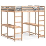 vidaXL Lit superposé et bureau et échelle 160x200cm bois de pin massif