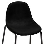 vidaXL Chaises de bar lot de 6 noir tissu