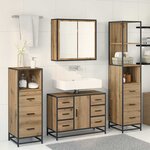 vidaXL Ensemble de mobilier de salle de bain 3 Pièces chêne artisanal