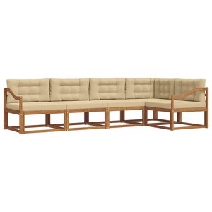 vidaXL Ensemble de canapés d'extérieur 5 pc Naturel et Beige