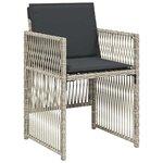 vidaXL Chaises de jardin avec coussins lot de 4 gris clair poly rotin
