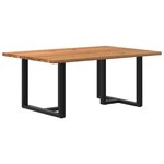 vidaXL Table à manger marron clair bois de chêne massif rectangulaire