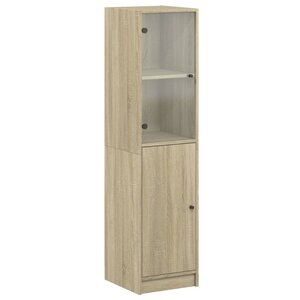 vidaXL Buffet avec porte en verre chêne sonoma 35x37x142 cm