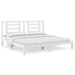 vidaXL Cadre de lit sans matelas blanc 200x200 cm bois massif de pin