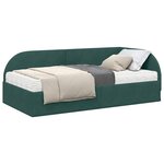 vidaXL Cadre de lit d'angle avec matelas 2 Pièces Vert Velours