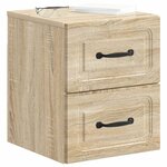 vidaXL Cabinet de chevet mural 2 Pièces Chêne Sonoma 34 5 x 33 x 40 cm