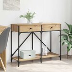 vidaXL Table console avec tiroir Chêne artisanal 100 x 39 x 78 5 cm