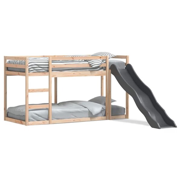 vidaXL Lit superposé avec toboggan et échelle sans matelas 90x190 cm