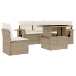 vidaXL Salon de jardin avec coussins 6 Pièces beige résine tressée