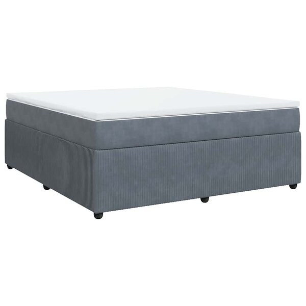 vidaXL Sommier à lattes de lit et matelas Gris foncé 180x200cm Velours