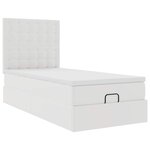 VidaXL Lit ottoman avec matelas blanc 100x200 cm similicuir