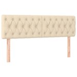 vidaXL Sommier à lattes de lit avec matelas LED Crème 140x200 cm Tissu