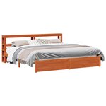 vidaXL Cadre de lit Cire marron 200 x 200 cm Bois de Pin Massif