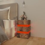 vidaXL Table de chevet à LED chêne fumé 45x35x67 cm bois d'ingénierie