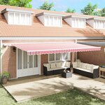 vidaXL Store Rétractable Manuel avec Rayures Rouges et Blanches 600x350 cm