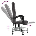 vidaXL Fauteuil inclinable de bureau Gris Similicuir