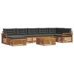 vidaXL Ensemble de canapés d'extérieur 8 pc Naturel et Anthracite