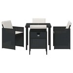 vidaXL Ensemble de salle à manger pour jardin 5 Pièces Noir polyrotin