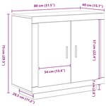 Buffet vidaXL Noir Chêne 80x40x75 cm Bois d'ingénierie
